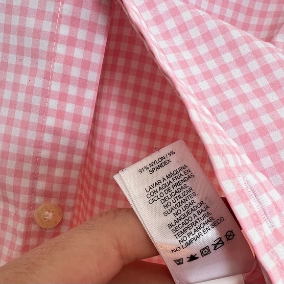 Boys Vineyard Vines Pink and White Performance Button Down Size S - Picture 4 of 5